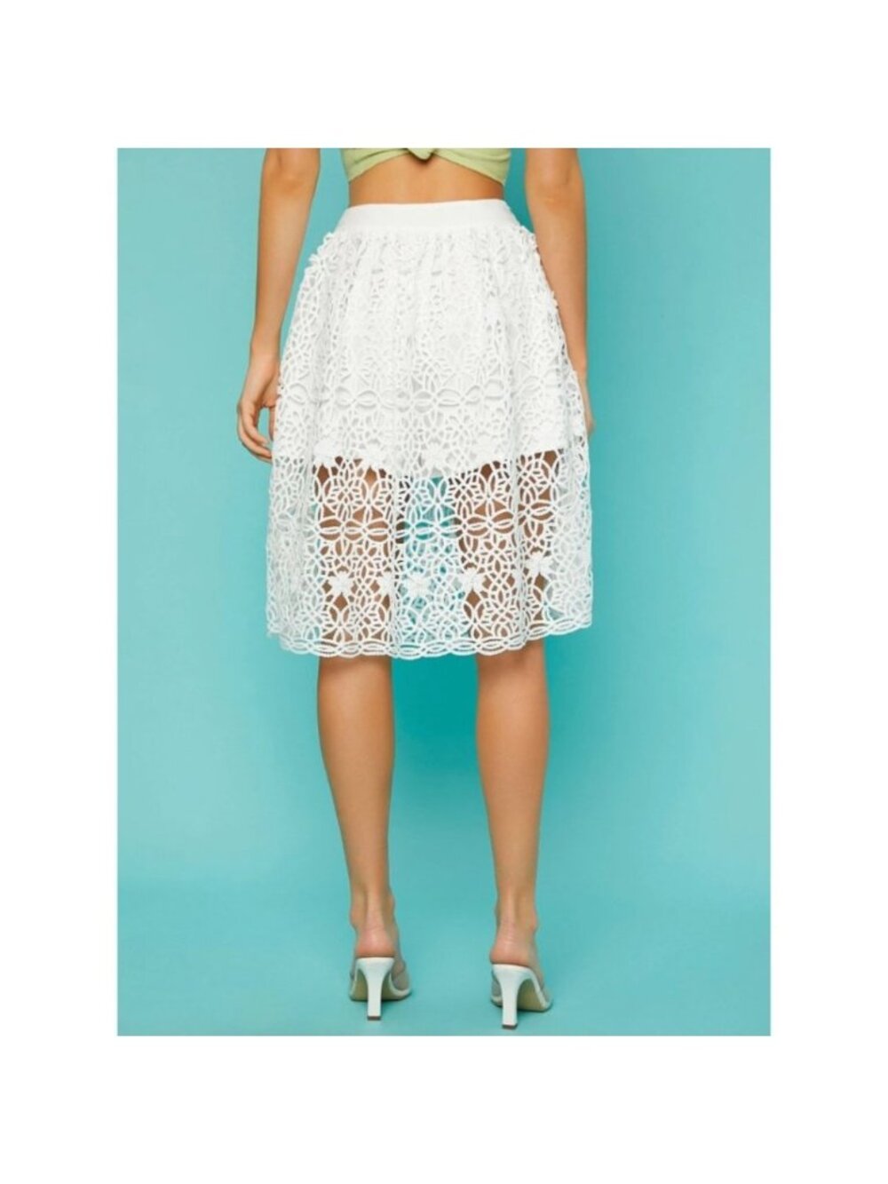 Hollow Out Guipure Lace Skort - Picture 4 of 9